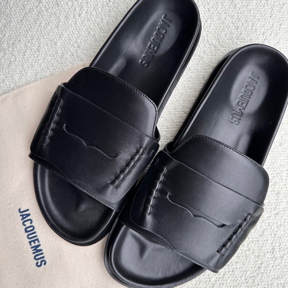 JACQUEMUS Black 'The Mocassin sandals' Sandals